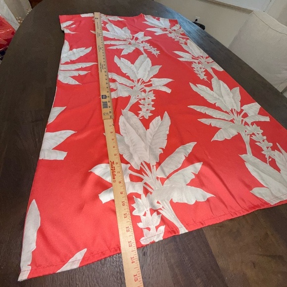 bryn Walker Kaftan coral and Cream Floral Midi oversized Dress - Picture 6 of 10